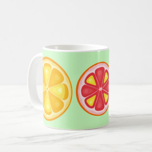 TROPISCHE Zitrusfrüchte SOMMERFRÜCHTE Orangenlemon Kaffeetasse (Vorderseite Links)
