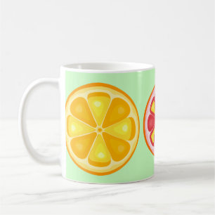 TROPISCHE Zitrusfrüchte SOMMERFRÜCHTE Orangenlemon Kaffeetasse
