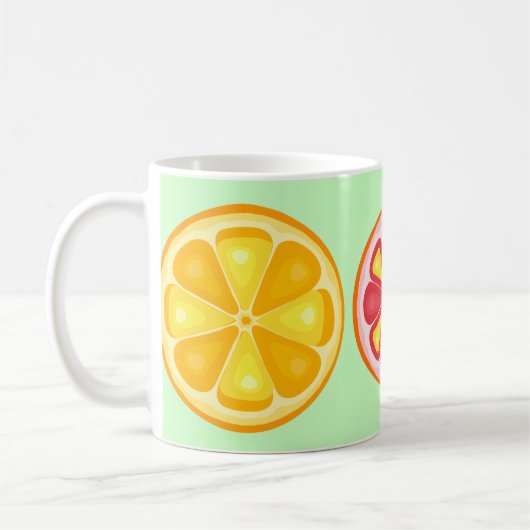 TROPISCHE Zitrusfrüchte SOMMERFRÜCHTE Orangenlemon Kaffeetasse (Links)