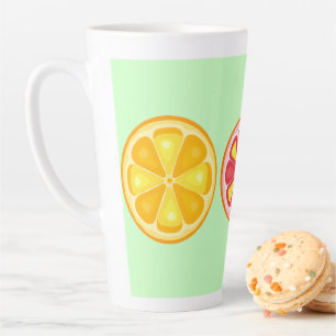 TROPISCHE Zitrusfrüchte SOMMERFRÜCHTE Orangenlemon Milchtasse
