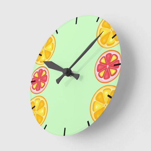 TROPISCHE Zitrusfrüchte SOMMERFRÜCHTE Orangenlemon Runde Wanduhr (Winkel)