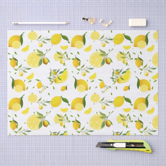 TROPISCHE Zitrusfrüchte SOMMERFRÜCHTE Orangenlemon Seidenpapier (Handwerk)