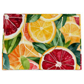 Tropische Zitrusfrüchtescheiben Orange Große Geschenktüte (Vorderseite)