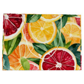 Tropische Zitrusfrüchtescheiben Orange Große Geschenktüte (Rückseite)