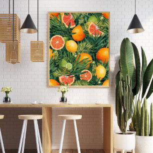Tropische Zitrusmischung – Aquarell-Limonette, Ora Poster