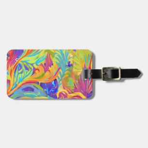 Tropischer 70er-Stil psychedelisch Gepäckanhänger