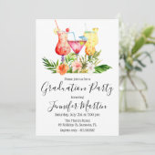 Tropischer Abschluss Cocktail Drinks Einladung (Stehend Vorderseite)