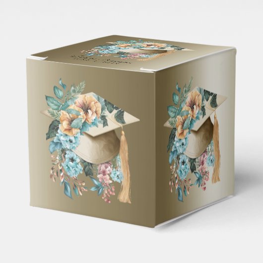 Tropischer Abschluss-Hut und Tassel-Party Geschenkschachtel (Vorderseite)