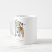 Tropischer Abschluss-Hut und Tassel-Party Kaffeetasse (Vorderseite Links)