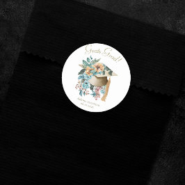 Tropischer Abschluss-Hut und Tassel-Party Runder Aufkleber