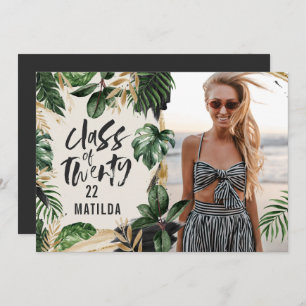 Tropischer Abschluss Klasse 2022 modernes Foto inv Einladung