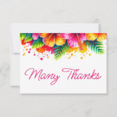 Tropischer Abschluss mit Flora Dankeschön Karte (Vorderseite)