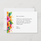 Tropischer Abschluss mit Flora Dankeschön Karte (Rückseite)