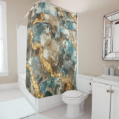 Tropischer Abstrakter Marmor-Gold-Glitzer Duschvorhang (Beispiel)