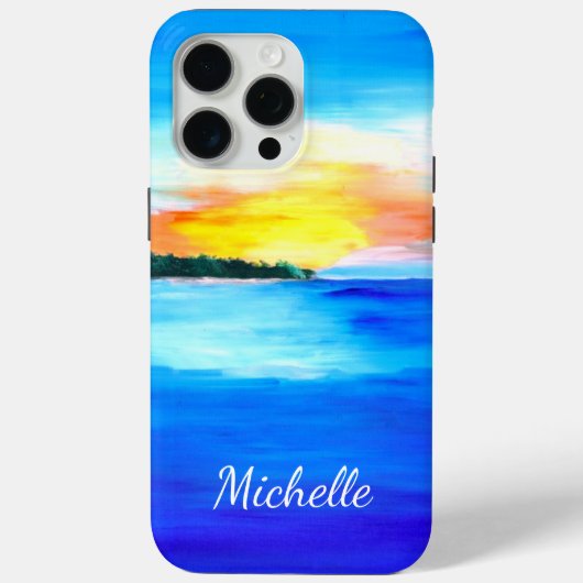 Tropischer Abstrakter Strand farbenfroher Ozean Case-Mate iPhone Hülle (Rückseite)