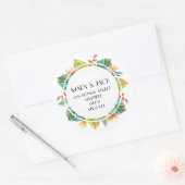 TROPISCHER ADRESSE RUNDER AUFKLEBER (Umschlag)