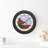 Tropischer afrikanischer Tulliptree blühende moder Große Wanduhr (Zuhause)