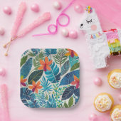 Tropischer Aloha-Druck Pappteller (Party)