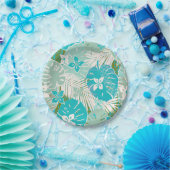 Tropischer Aloha-Druck Pappteller (Party)