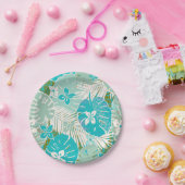 Tropischer Aloha-Druck Pappteller (Party)