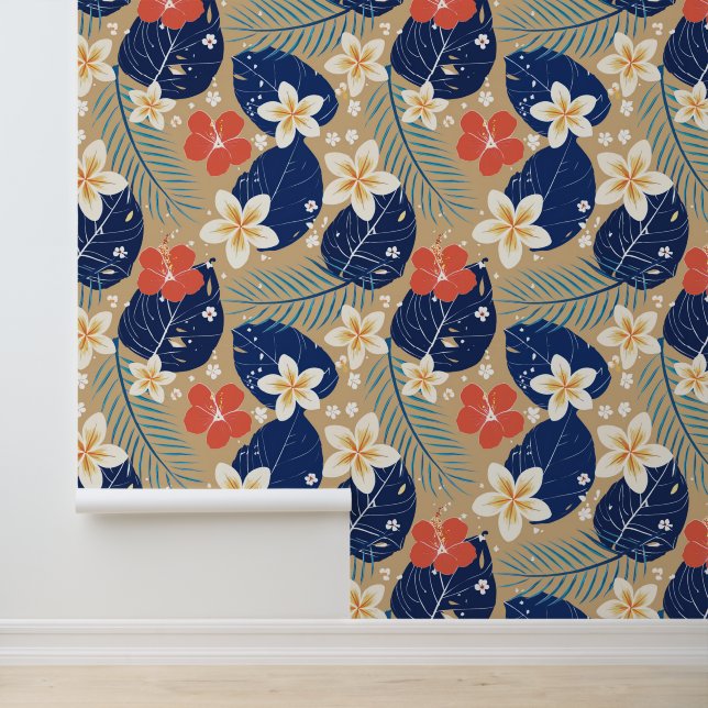 Tropischer Aloha-Druck Tapete (Anwendung)