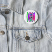Tropischer Aloha Strand-Spaß-surfende Ananas Button (Beispiel)