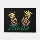 tropischer "aloha" Text des Sommers, bunte Ananas Fußmatte (Vorderseite)