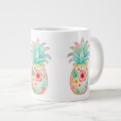 Tropischer Ananas-Blumen-Mug Jumbo-Tasse (Vorderseite Rechts)