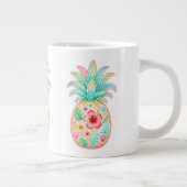 Tropischer Ananas-Blumen-Mug Jumbo-Tasse (Rechts)