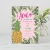 Tropischer Ananas Bridal Dusche Einladung (Stehend Vorderseite)