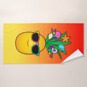 Tropischer Ananas-Cartoon mit Schatten Badehandtuch (Badehandtuch)