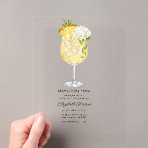 Tropischer Ananas-Cocktail Hamptons Junggesellinne Acryleinladungen
