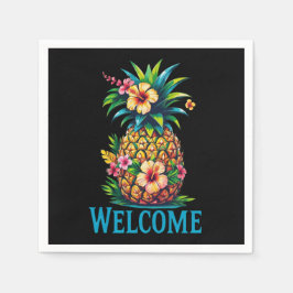 Tropischer Ananas Cocktail Napkin Willkommen Serviette