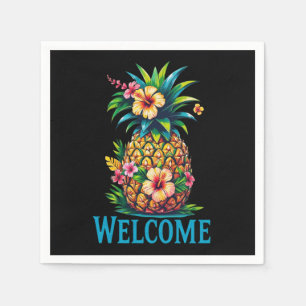 Tropischer Ananas Cocktail Napkin Willkommen Serviette