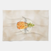 Tropischer Ananas-Gold-Glitzer Geschirrtuch (Horizontal)