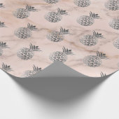 Tropischer Ananas-Grau-Marmor Geschenkpapier (Ecke)