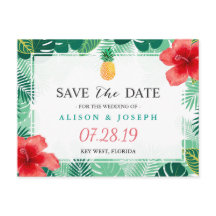 Tropischer Ananas Hawaiianischer Hibiskus Save the