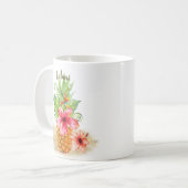 Tropischer Ananas Hibiskus Palme Kaffeetasse (Vorderseite Links)