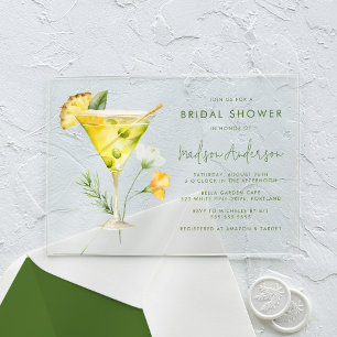 Tropischer Ananas-Martini-Cocktail-Junggesellinnen Acryleinladungen