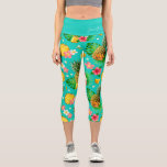 Tropischer Ananas Personalisierter Name Capri Leggings<br><div class="desc">Dieses moderne Design besticht durch ein tropisches Ananas-Blumenmuster mit Ihrem personalisierten Namen. Persönlich gestalten,  indem Sie den Text in der Textbox editieren,  die #Leggings #wear #apparel #gifts #Fitness #sports #fitnessapparel #fitnessbekleidung #fashion #modionable #style #stylish #trendy #trendy #floral</div>