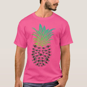 Tropischer Ananas Retro-Mülleimer Panda Raccoon T-Shirt