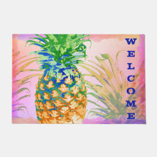 Tropischer Ananas - Rosa Empfang Fußmatte