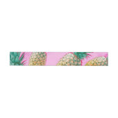 Tropischer Ananas rosa Marmor Modernes Party Rundum-Adressaufkleber (Person)