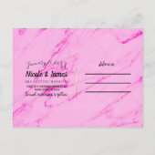 Tropischer Ananas Rosa Marmor Save the Date Ankündigungspostkarte (Rückseite)