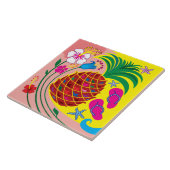Tropischer Ananas Sommer Fliese (Seite)