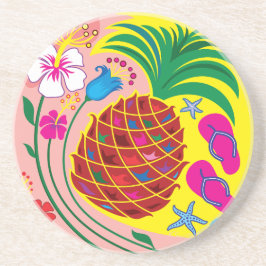 Tropischer Ananas Sommer Getränkeuntersetzer