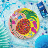 Tropischer Ananas Sommer Pappteller (Party)