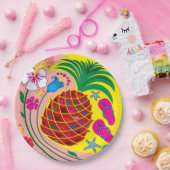 Tropischer Ananas Sommer Pappteller (Party)