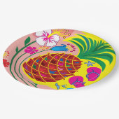 Tropischer Ananas Sommer Pappteller (Schrägansicht)