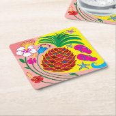 Tropischer Ananas Sommer Rechteckiger Pappuntersetzer (angewinkelt)